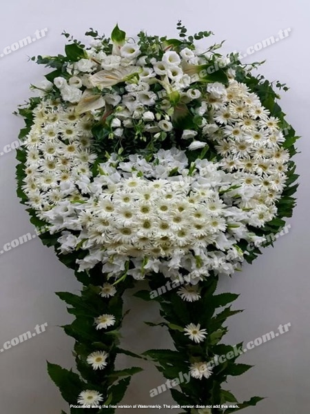 Lüks Cenaze Çelengi Beyaz